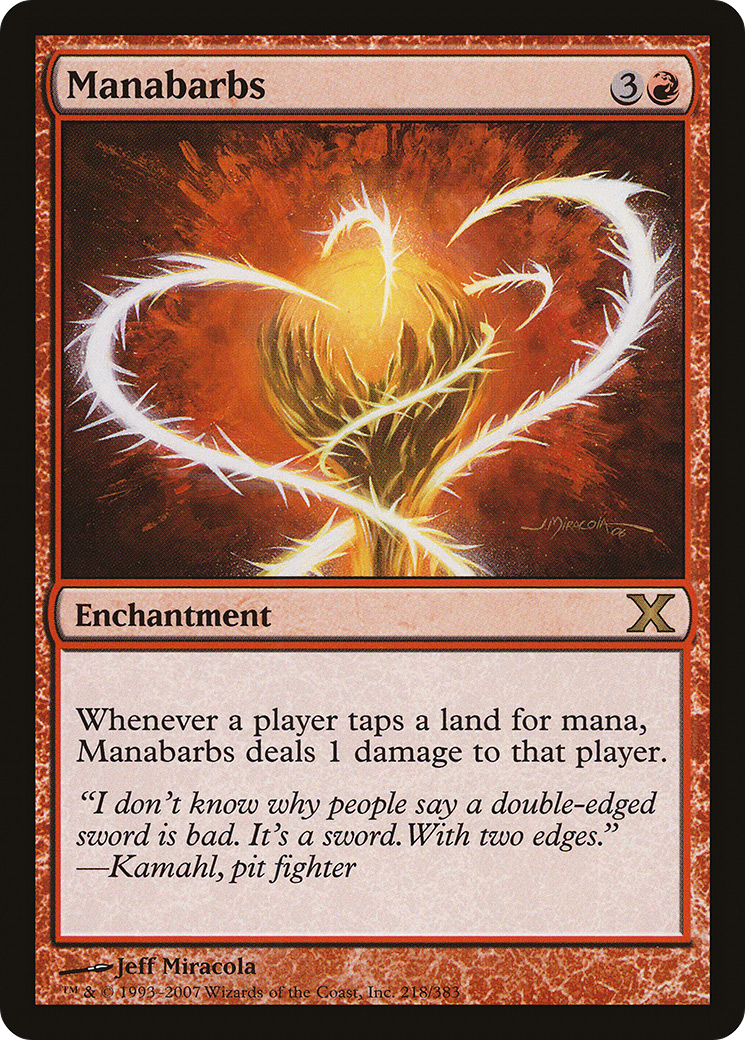 Manabarbs (10E-218) - Tenth Edition Foil