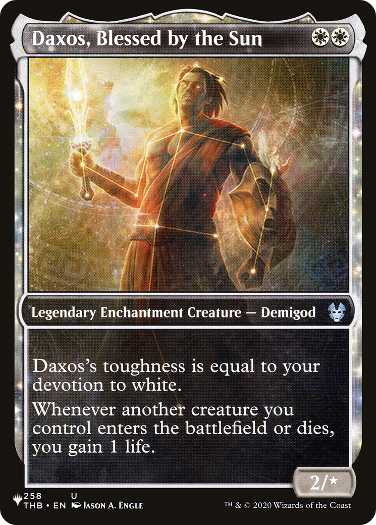 Daxos, Blessed by the Sun (Showcase) (LIST-THB-258) - The List: (enchantment, Showcase)