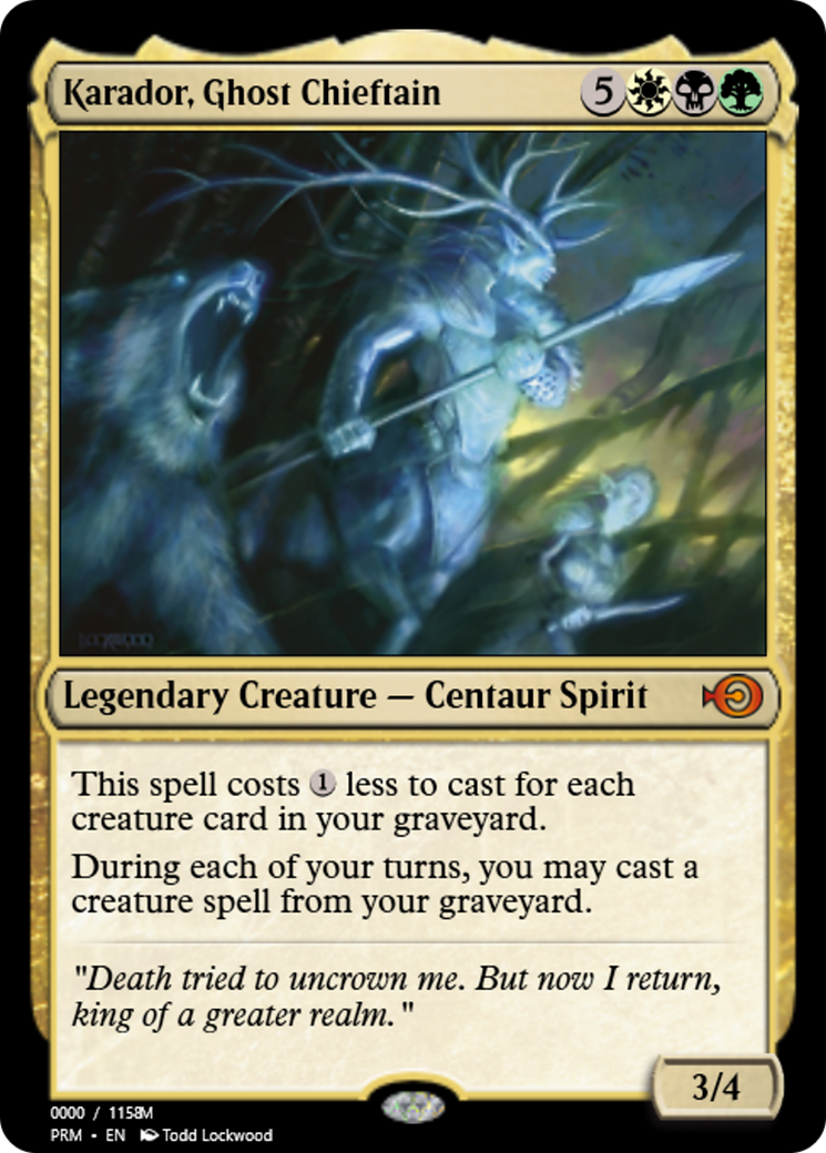 Karador, Ghost Chieftain (PRM-86188) - Magic Online Promos