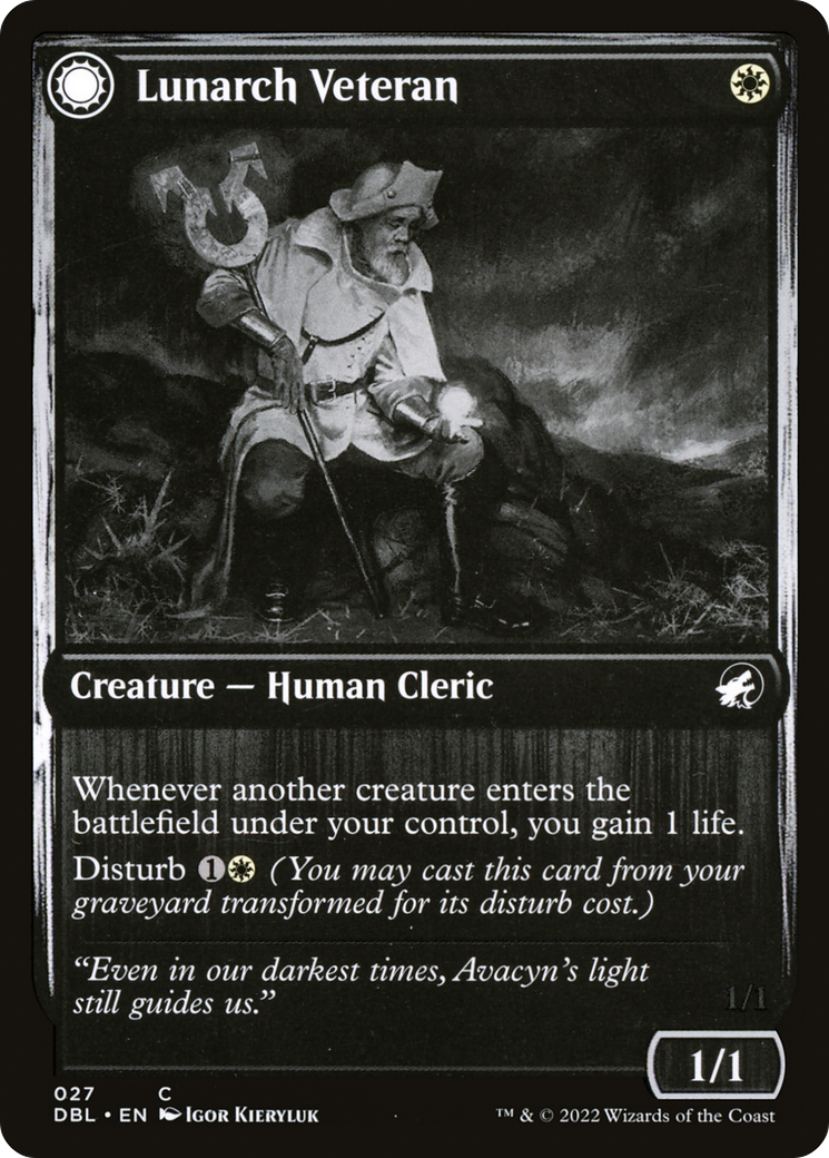 Lunarch Veteran (DBL-027) - Innistrad: Double Feature: (Double Faced Transform) Foil