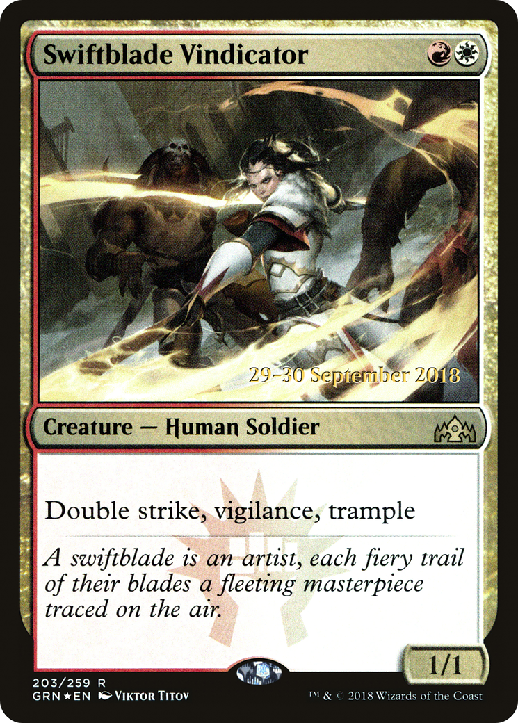 Swiftblade Vindicator (PRE-203S) - Guilds of Ravnica Promos Foil