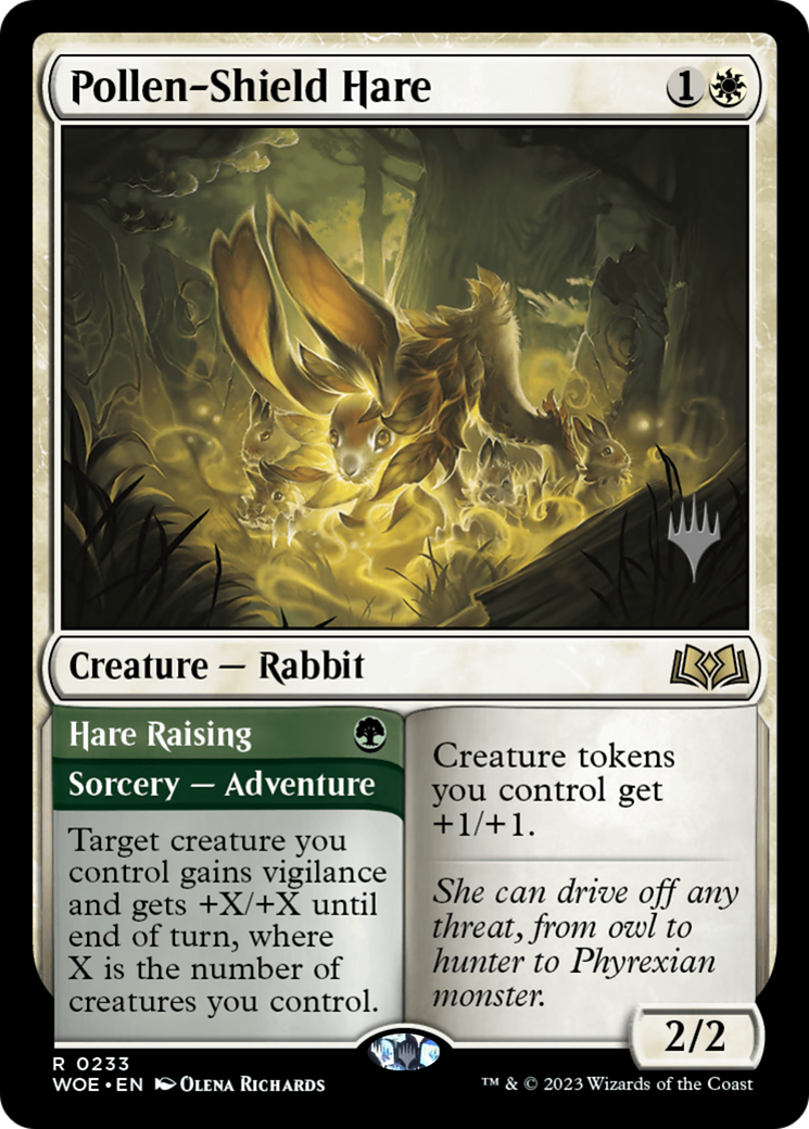 Pollen-Shield Hare (PPWOE-233P) - Wilds of Eldraine Promos