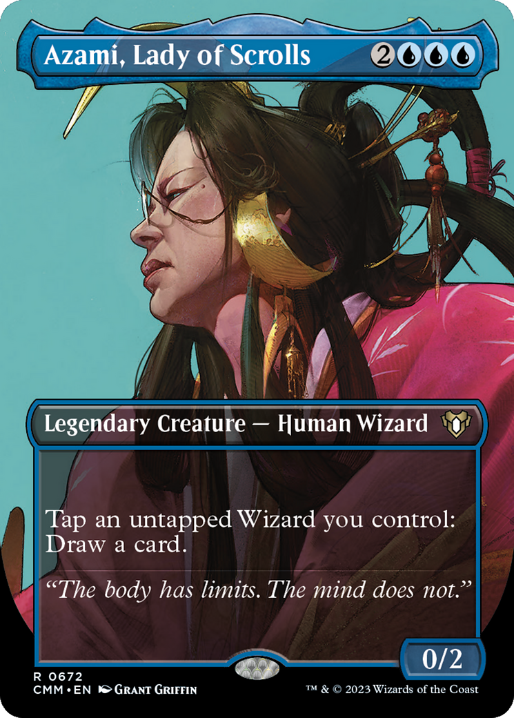 Azami, Lady of Scrolls (Borderless) (CMM-672) - Commander Masters (Borderless) Foil