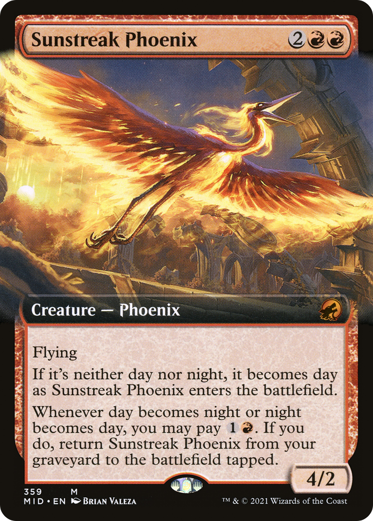 Sunstreak Phoenix (Extended Art) (MID-359) - Innistrad: Midnight Hunt: (Extended Art) Foil