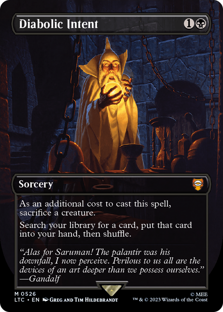 Diabolic Intent (Borderless) (LTC-526) - Tales of Middle-earth Commander (Borderless) Foil