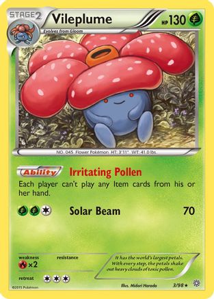 Vileplume 003/98 - Reverse Holofoil XY Ancient Origins - Rare