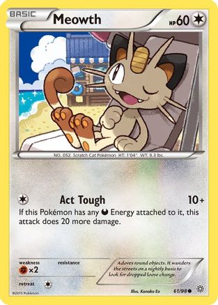 Meowth 061/98 - Reverse Holofoil XY Ancient Origins - Common