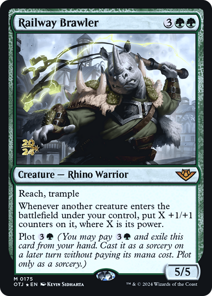 Railway Brawler (PRE-175S) - Outlaws of Thunder Junction Promos Foil