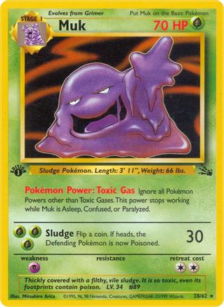 Muk (28) 028/62 - 1st Edition Fossil - Rare