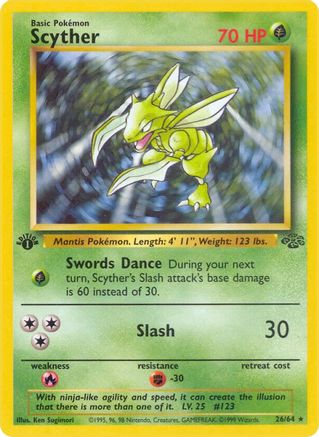 Scyther (26) 026/64 - 1st Edition Jungle - Rare