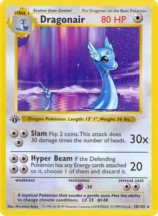 Dragonair 018/102 - Unlimited Base Set Shadowless - Rare