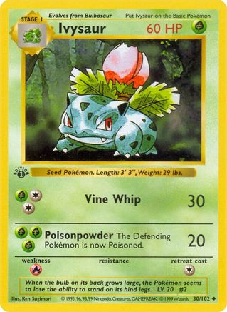 Ivysaur 030/102 - Unlimited Base Set Shadowless - Uncommon