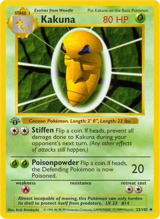 Kakuna 033/102 - Unlimited Base Set Shadowless - Uncommon