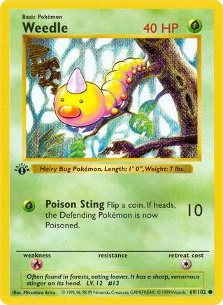 Weedle 069/102 - Unlimited Base Set Shadowless - Common