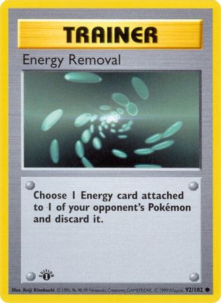 Energy Removal 092/102 - 1st Edition Base Set Shadowless - Common