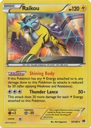 Raikou 055/162 - Reverse Holofoil XY BREAKthrough - Holo Rare