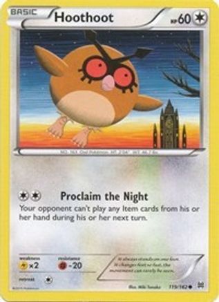 Hoothoot 119/162 - Reverse Holofoil XY BREAKthrough - Common
