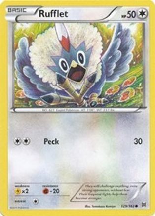 Rufflet 129/162 - Reverse Holofoil XY BREAKthrough - Common