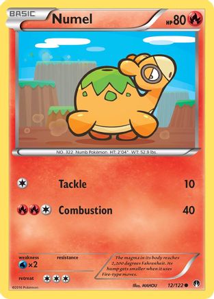 Numel 012/122 - Reverse Holofoil XY BREAKpoint - Common
