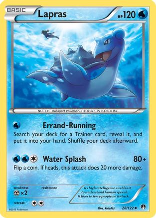 Lapras 028/122 - Reverse Holofoil XY BREAKpoint - Uncommon