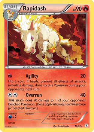 Rapidash 015/83 - Reverse Holofoil Generations - Rare