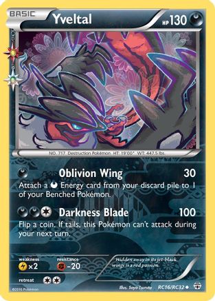 Yveltal RC16/RC32 - Holofoil Generations Radiant Collection - Uncommon
