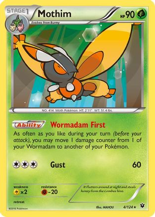 Mothim 004 - Reverse Holofoil XY Fates Collide - Rare