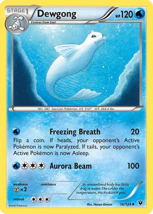 Dewgong 016/124 - Reverse Holofoil XY Fates Collide - Uncommon
