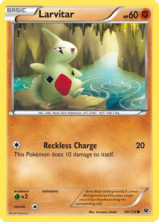 Larvitar (40) 040/124 - Reverse Holofoil XY Fates Collide - Common