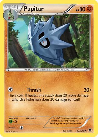 Pupitar 042 - Reverse Holofoil XY Fates Collide - Uncommon