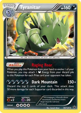 Tyranitar 056/124 - Holofoil XY Fates Collide - Holo Rare