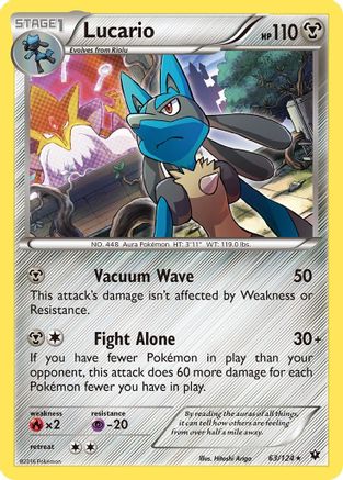 Lucario (63) 063/124 - Holofoil XY Fates Collide - Holo Rare