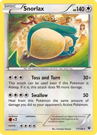Snorlax 077/124 XY Fates Collide - Rare