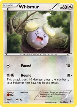 Whismur 080/124 - Reverse Holofoil XY Fates Collide - Common