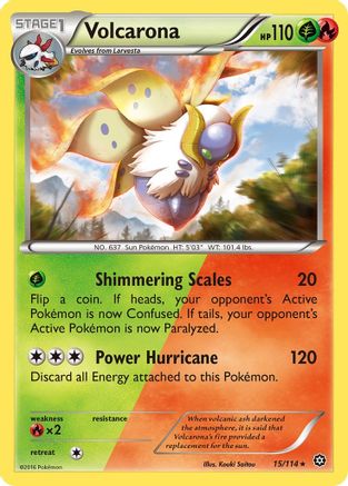 Volcarona 015/114 - Reverse Holofoil XY Steam Siege - Rare