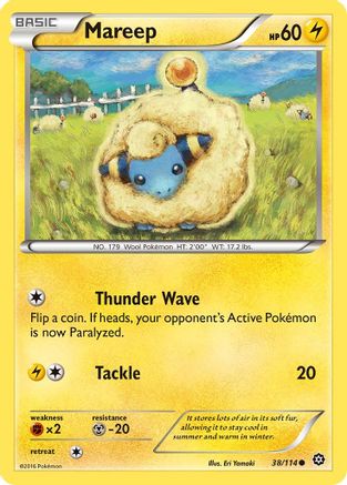 Mareep 038/114 - Reverse Holofoil XY Steam Siege - Common