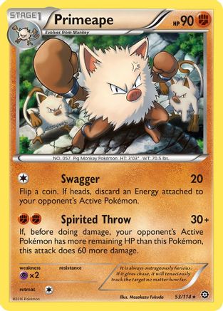 Primeape 053/114 XY Steam Siege - Rare