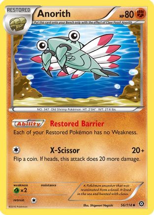 Anorith 056/114 - Reverse Holofoil XY Steam Siege - Uncommon
