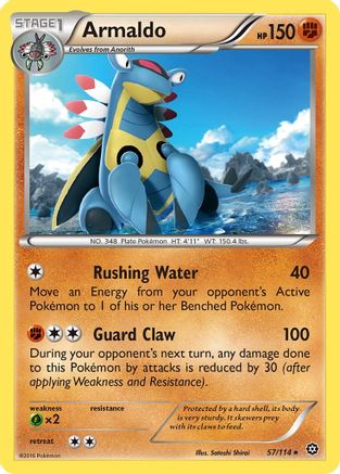 Armaldo 057/114 - Reverse Holofoil XY Steam Siege - Rare
