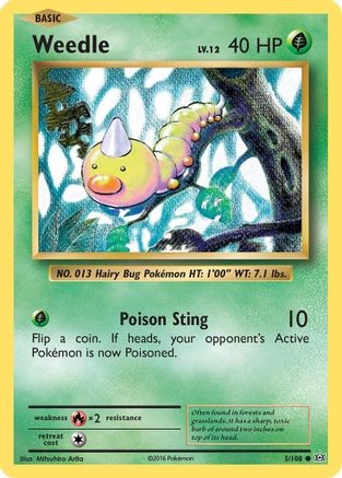 Weedle 005/108 XY Evolutions - Common