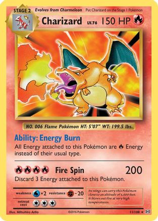 Charizard 011/108 - Holofoil XY Evolutions - Holo Rare