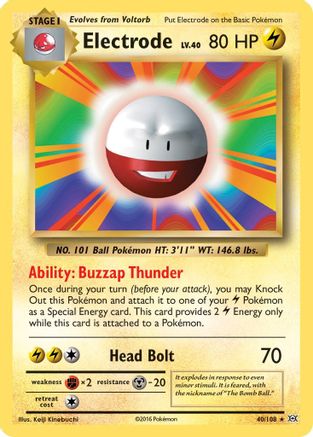 Electrode 040/108 - Reverse Holofoil XY Evolutions - Rare