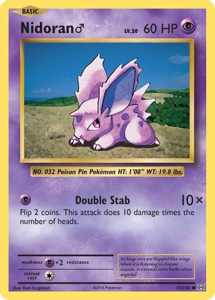 Nidoran M 043/108 - Reverse Holofoil XY Evolutions - Common