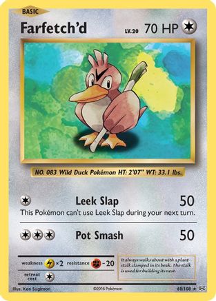 Farfetch'd 068/108 - Reverse Holofoil XY Evolutions - Rare
