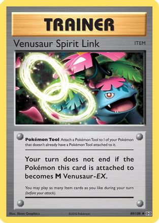 Venusaur Spirit Link 089/108 - Reverse Holofoil XY Evolutions - Uncommon