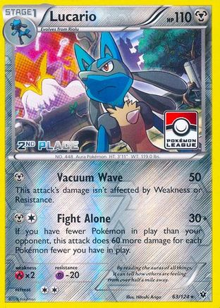 Lucario 063/124 - Reverse Holofoil League & Championship Cards - Promo