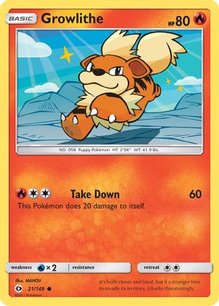 Growlithe 021/149 SM Base Set - Common