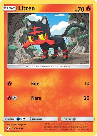 Litten 024/149 - Reverse Holofoil SM Base Set - Common