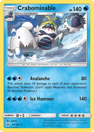 Crabominable 043/149 - Reverse Holofoil SM Base Set - Rare