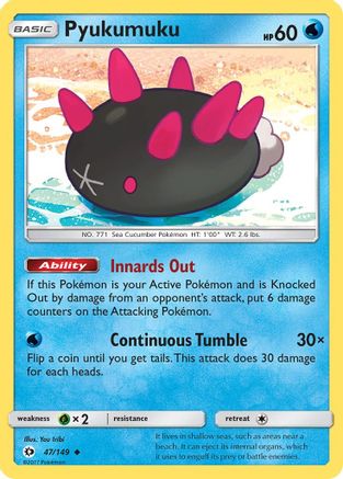 Pyukumuku 047/149 - Reverse Holofoil SM Base Set - Uncommon